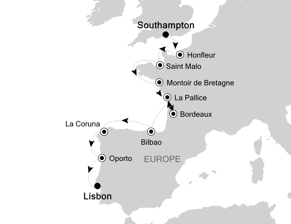 Northern Europe & British Isles Cruise Itinerary Map